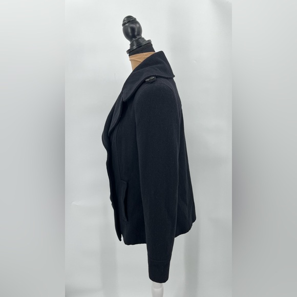 Black Wool Blend Short Coat M Timeless Tailored Winter capsule quiet luxury - Picture 5 of 15